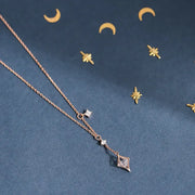 CLUE - Night Sky Engraving Moonlight Silver Necklace - CLUE - Jewelry - Harumio