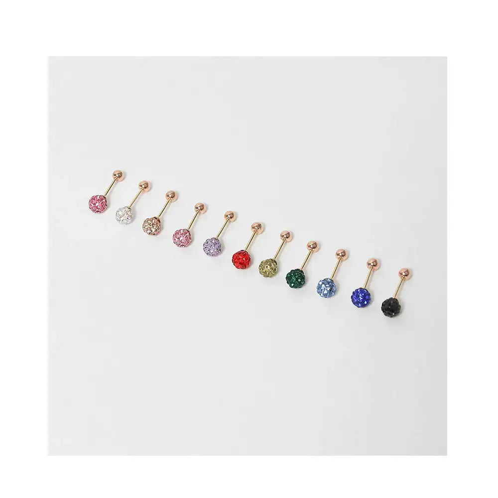 CLUE - 4mm Mirror Ball 14K Yellow Gold Ear Pierce (Birthstone) - CLUE - Jewelry - Harumio