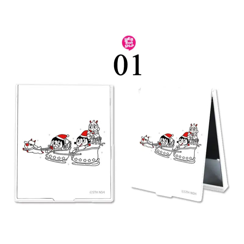 Don't Let Go of the Mental Rope - Christmas Square Folding Mirror - Webtoon Shop - Mirrors - Harumio