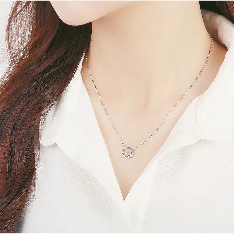 CLUE - Basic Round Dazzling Silver Necklace - CLUE - Jewelry - Harumio