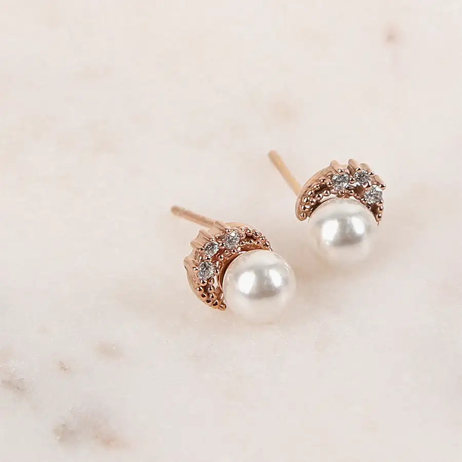 CLUE - Pearl Cubic Silver Earrings - CLUE - Jewelry - Harumio