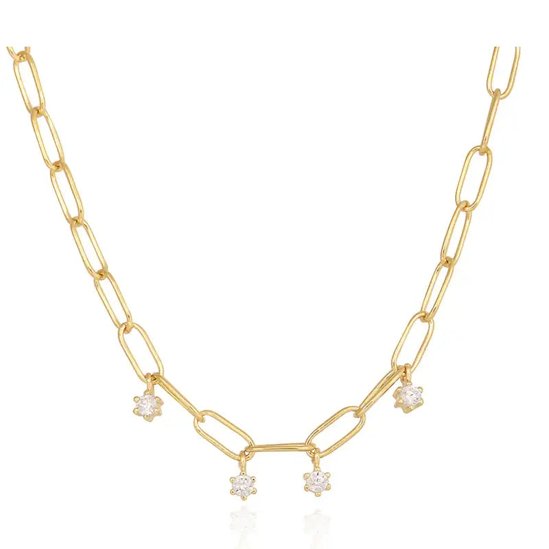 CLUE - Raindrop Cue Chain Silver Necklace - CLUE - Jewelry - Harumio