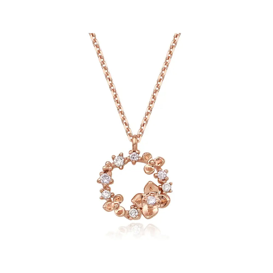 CLUE - Breeze Hydrangea Petals Silver Necklace - CLUE - Jewelry - Harumio