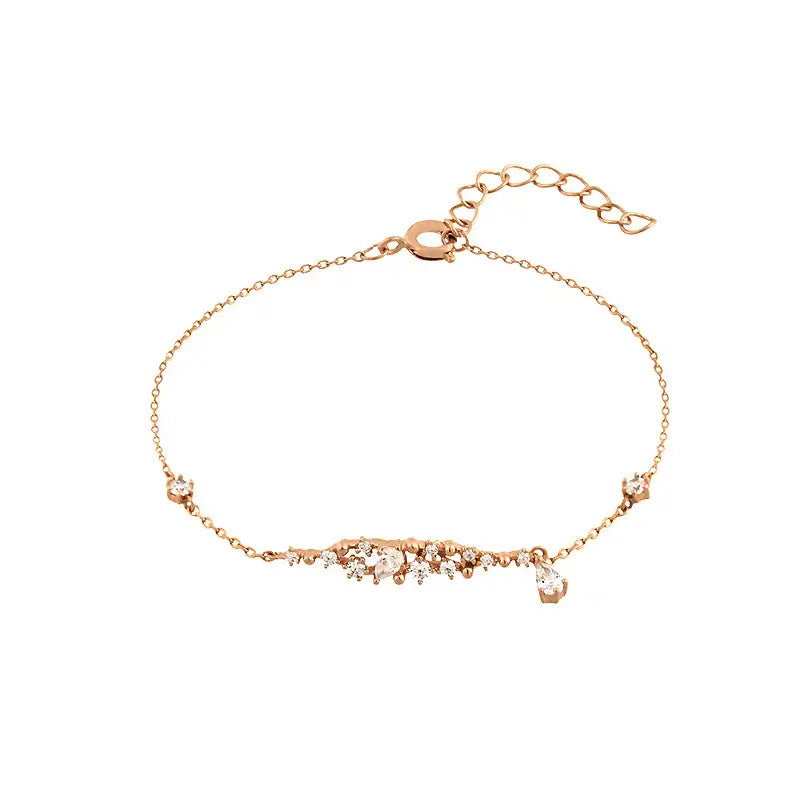 CLUE - Summer Sand Grain Glitter Water Drop Silver Bracelet - CLUE - Jewelry - Harumio