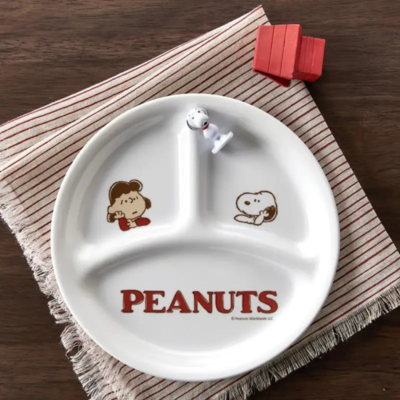 Corelle x Peanuts - Snoopy Friends - Small Divided Plate - Modern House - Tableware - Harumio