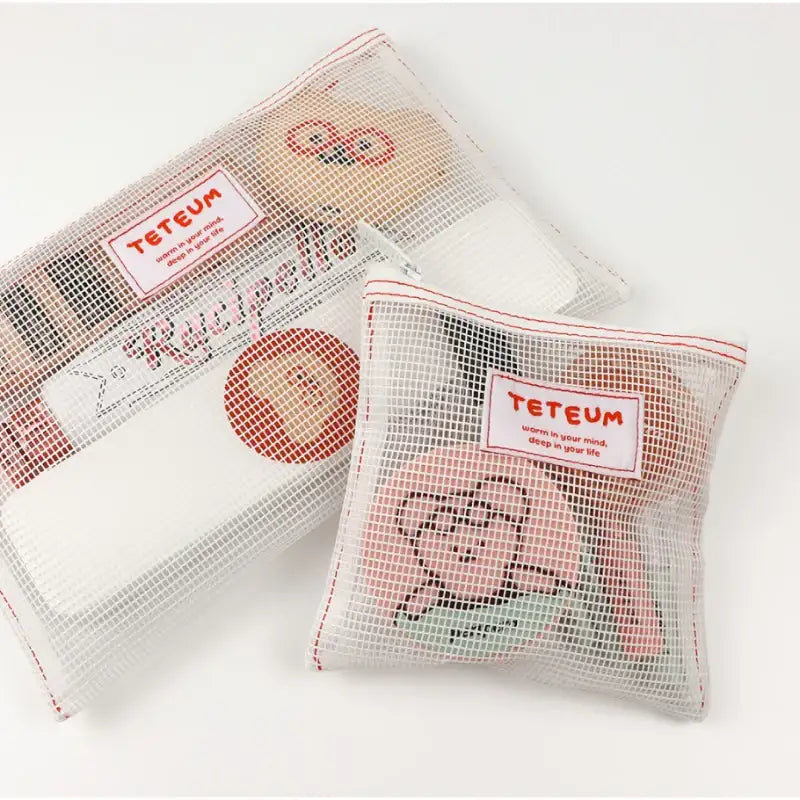 Teteum - Red Point Mesh Pouch - Teteum - Pouches - Harumio