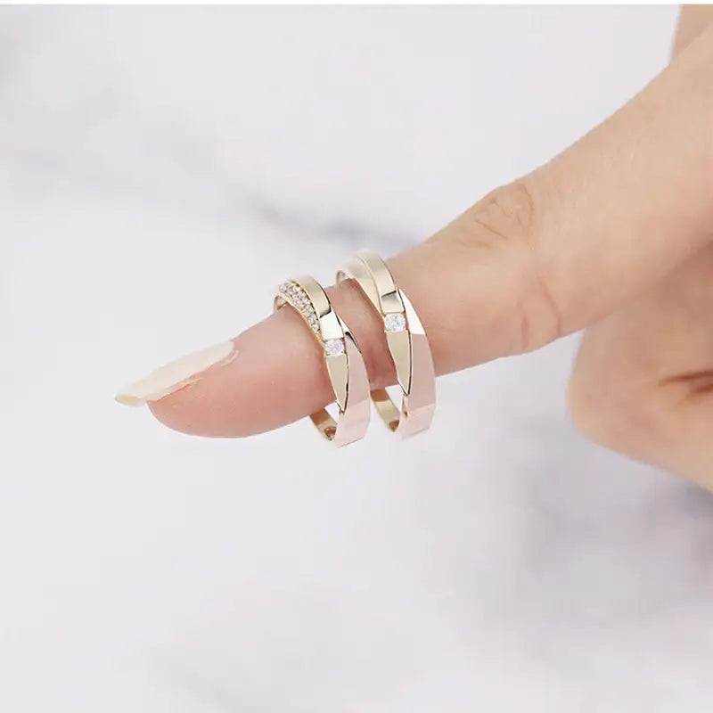 CLUE - Two Tone Layered 10K Gold Men's Ring - Clue - Jewelry - Harumio