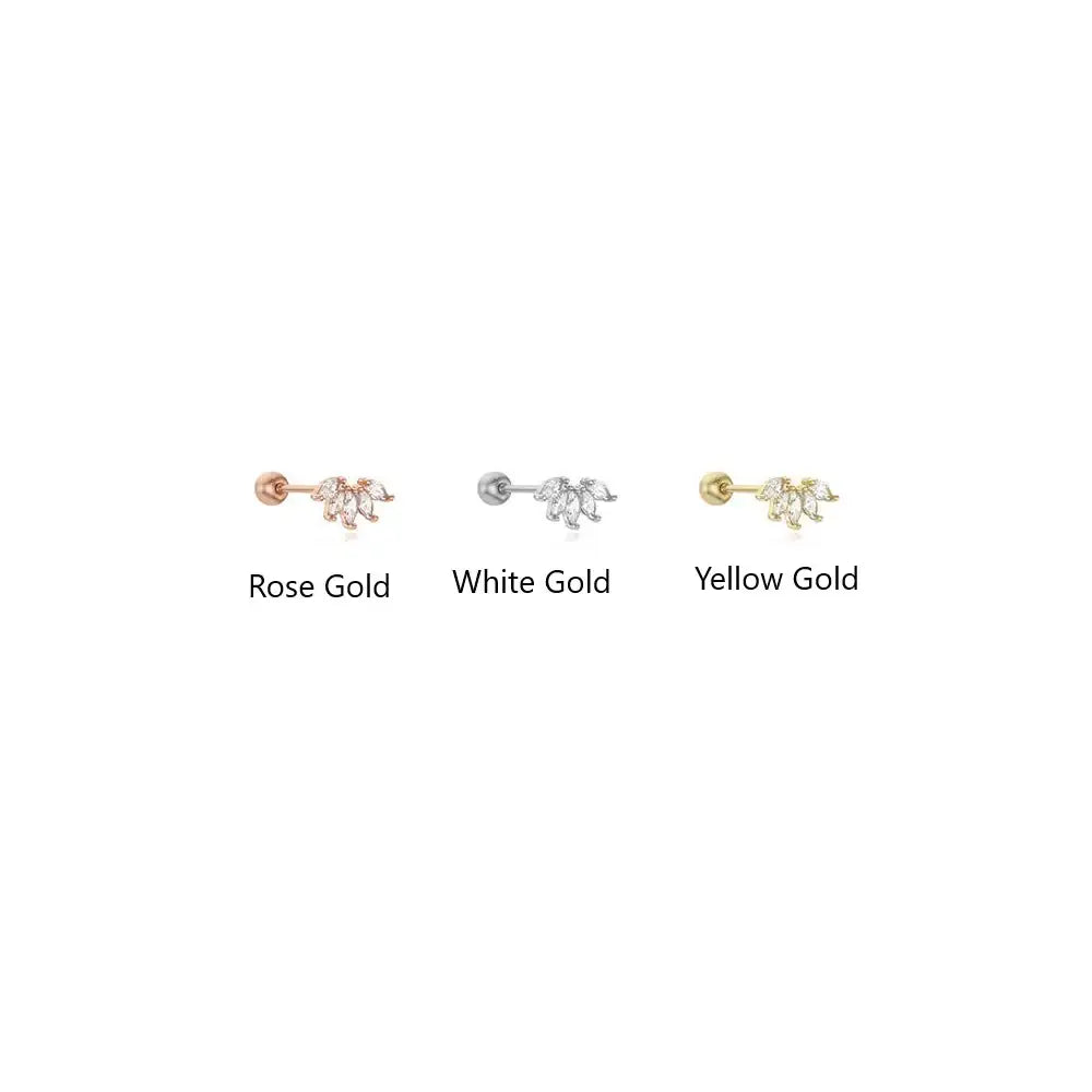 CLUE - Crystal Wing 10K/14K Gold Ear Pierce - CLUE - Jewelry - Harumio