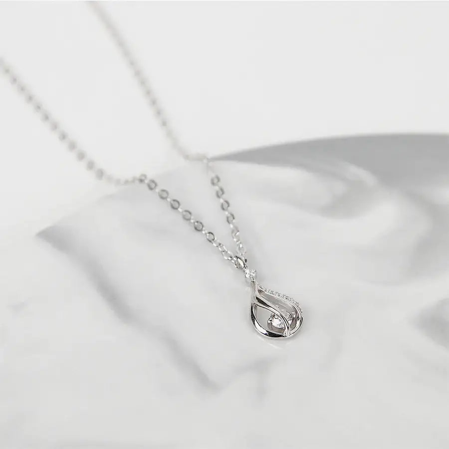 CLUE - Drop Cubic Silver Necklace - CLUE - Jewelry - Harumio