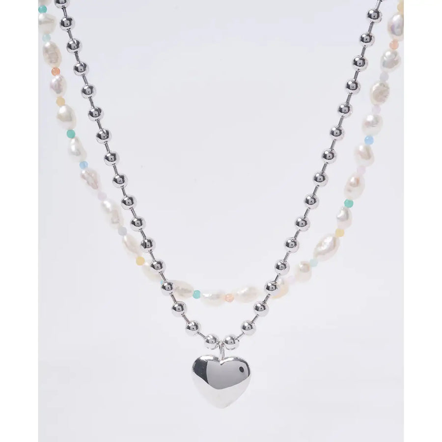 OST - POPTS Collection Pastel Baroque Pearl Earth Heart Necklace - OST - Jewelry - Harumio
