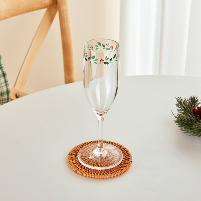 Korean Winter Flower - Acrylic Champagne Glass