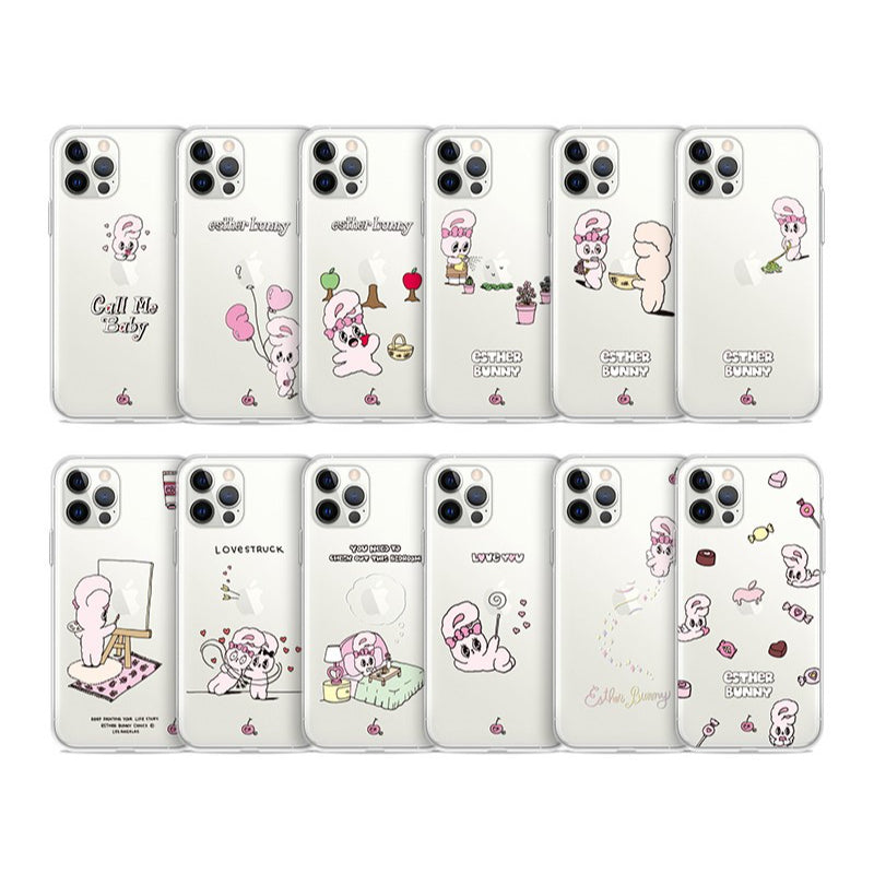 Esther Bunny - Clear Jelly Phone Case - Apple Logo Play Series