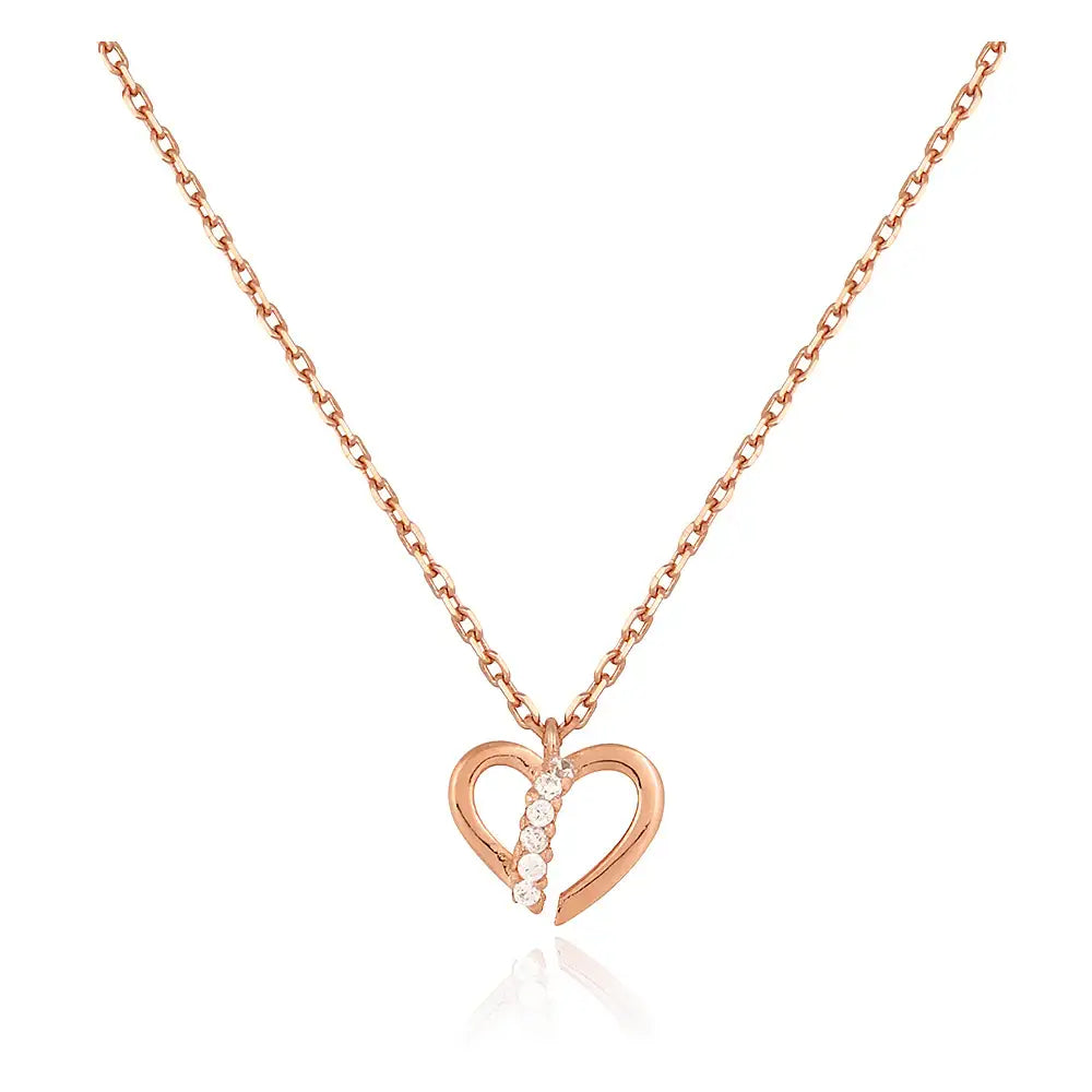 Bloom x Linky Laboratory - Duet Heart Silver Necklace - Bloom x Linky Laboratory - Jewelry - Harumio