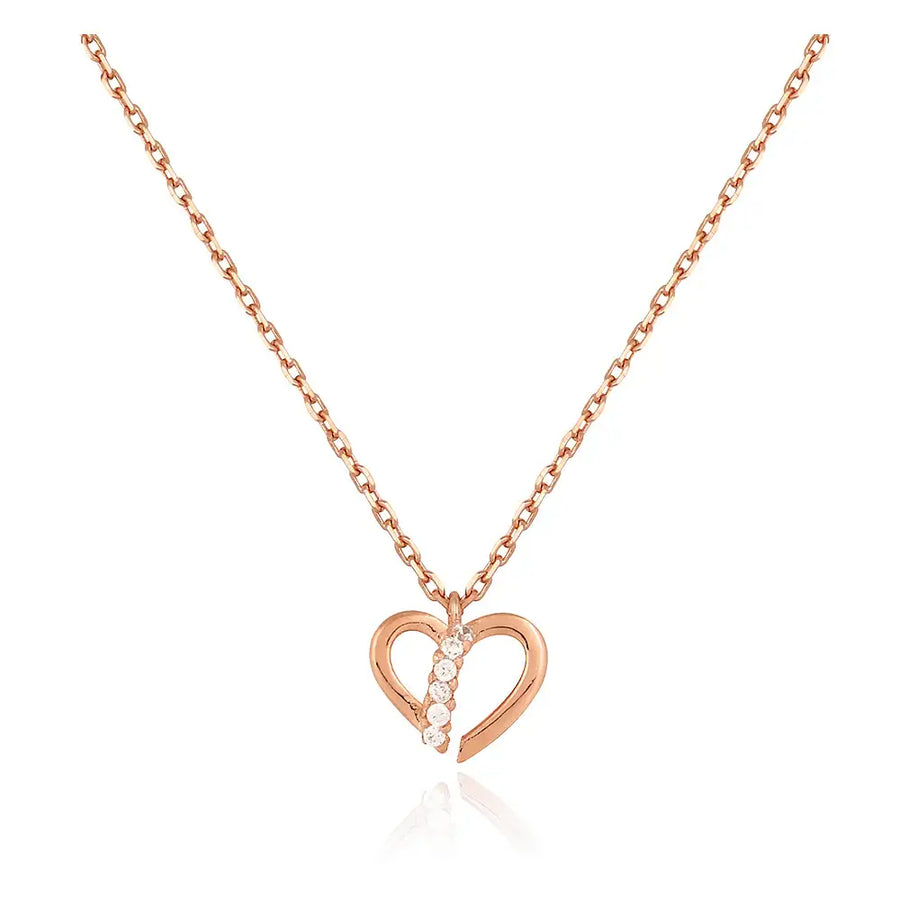 Bloom x Linky Laboratory - Duet Heart Silver Necklace - Bloom x Linky Laboratory - Jewelry - Harumio