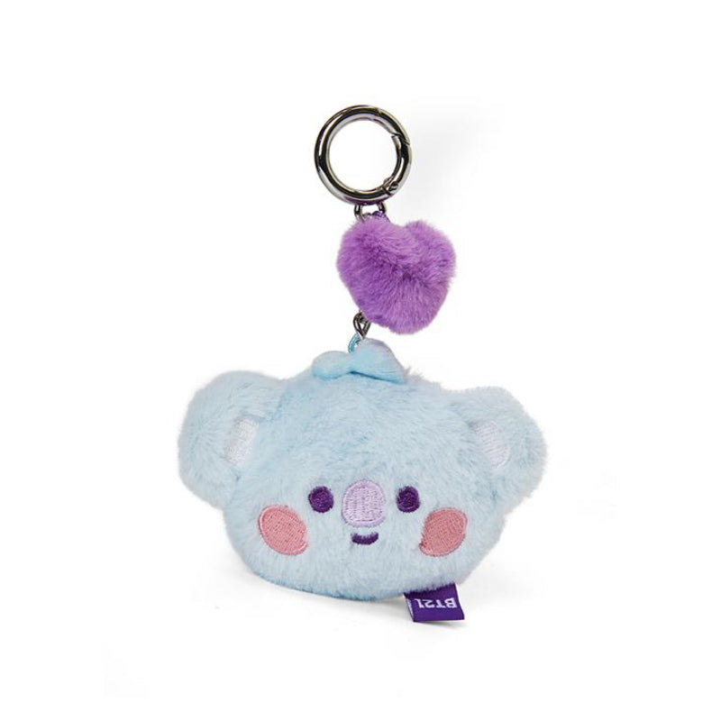 BT21 - Baby Flat Fur Face Bag Charm - Purple Heart Edition