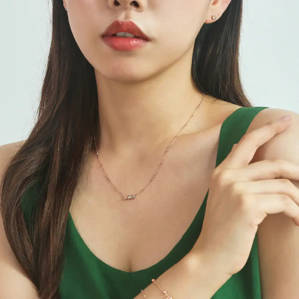 CLUE - Wish Spell Natural Stone Multicolor Silver Necklace - CLUE - Jewelry - Harumio