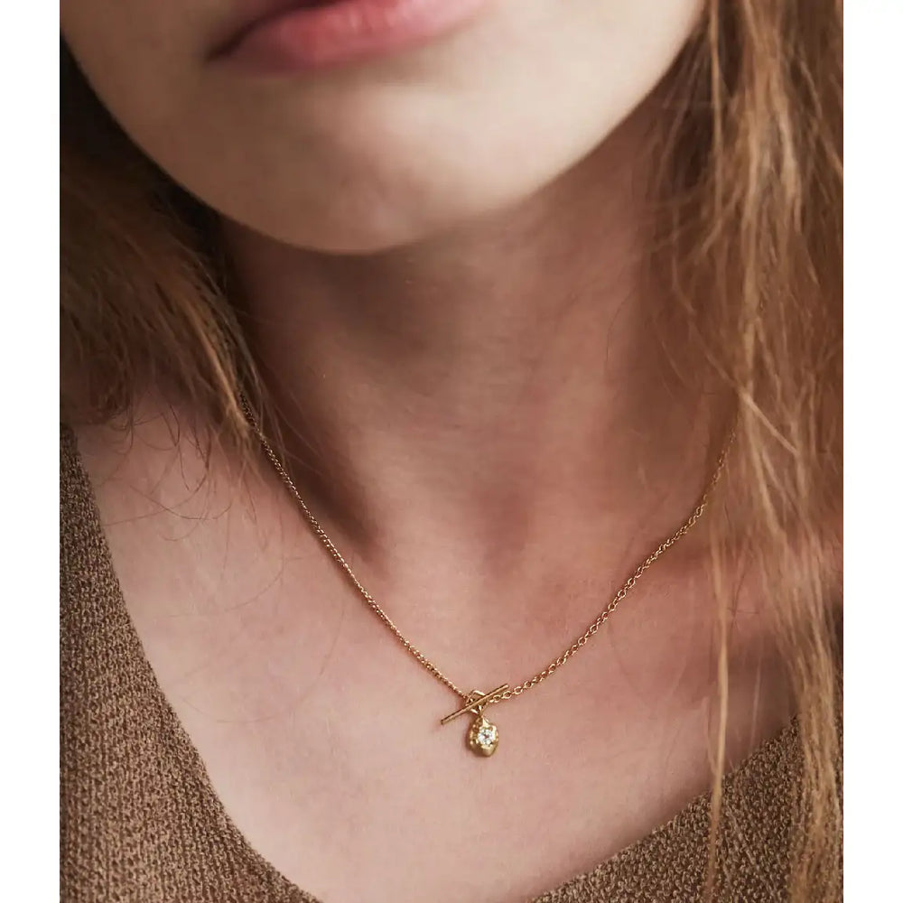 CLUE - C Collection Vintage Toggle Bar Silver Necklace - CLUE - Jewelry - Harumio