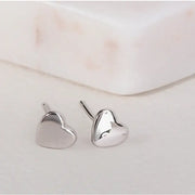 CLUE - Light Embo Heart Silver Earrings - CLUE - Jewelry - Harumio