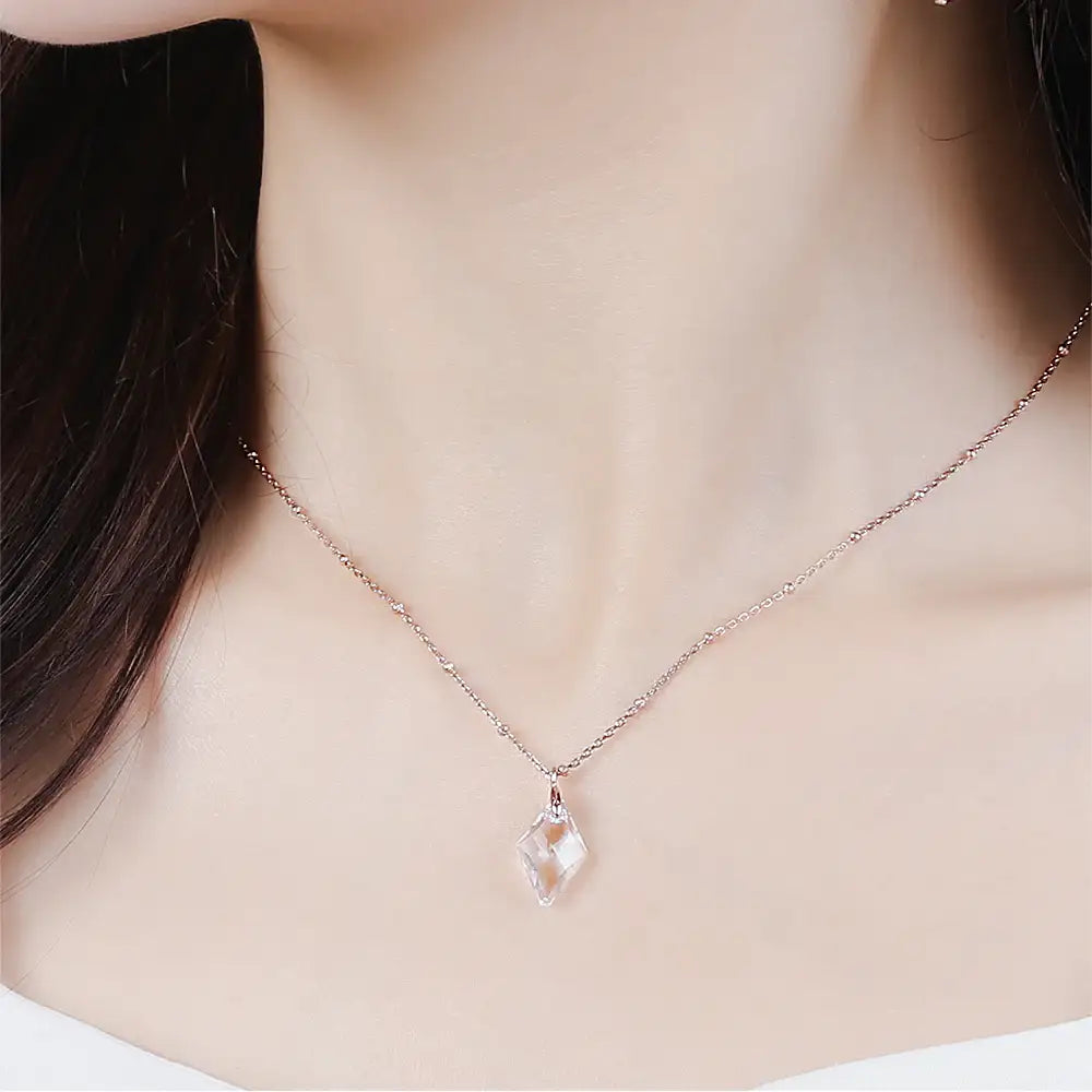 CLUE - Ice Crystal Rose Gold Necklace - CLUE - Jewelry - Harumio