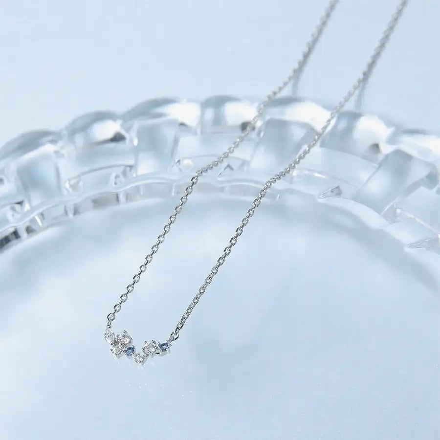 CLUE - Crystal Aqua Silver Necklace - CLUE - Jewelry - Harumio