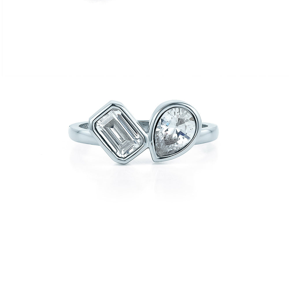 OST - Square Waterdrop Silver Ring