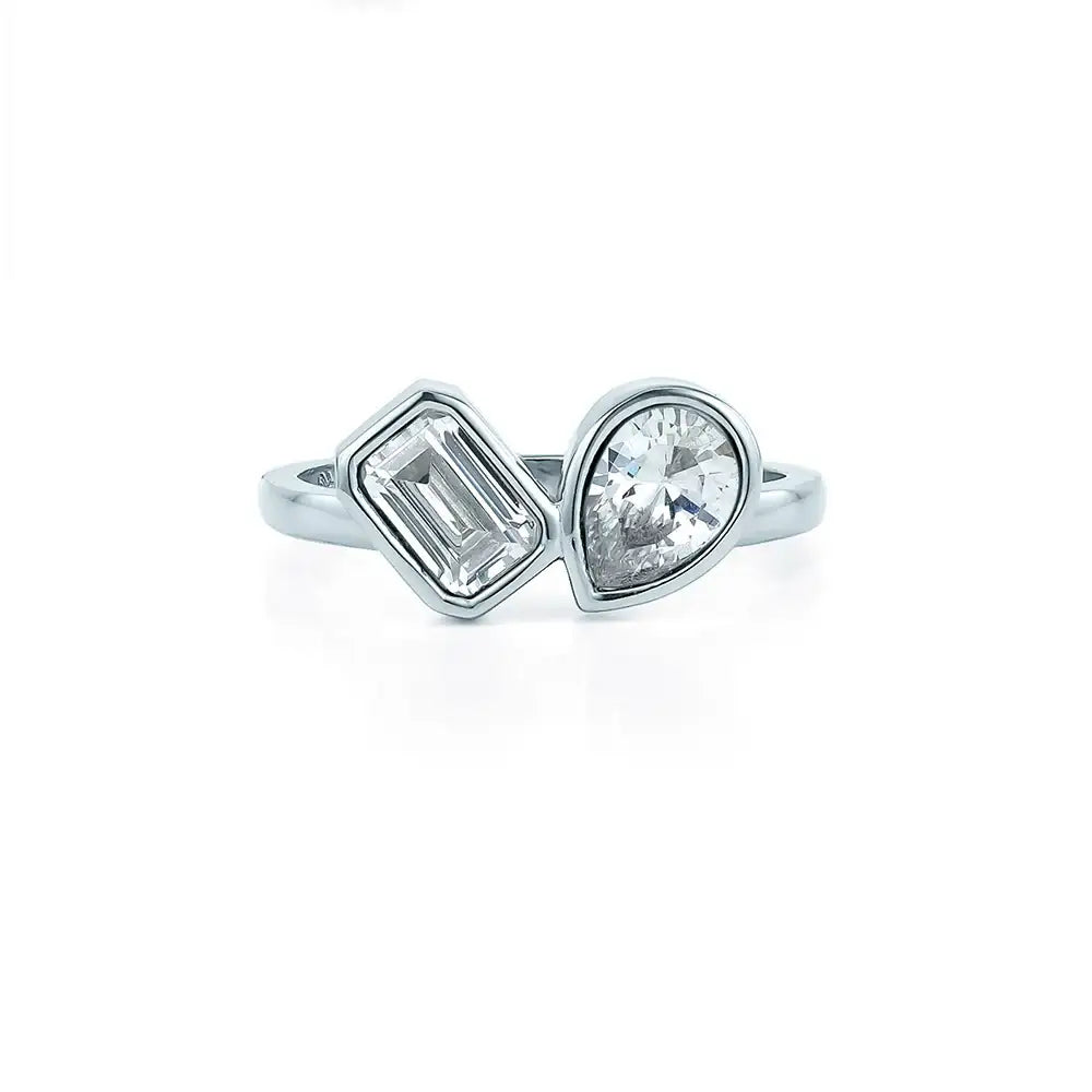 OST - Square Waterdrop Silver Ring - OST - Jewelry - Harumio