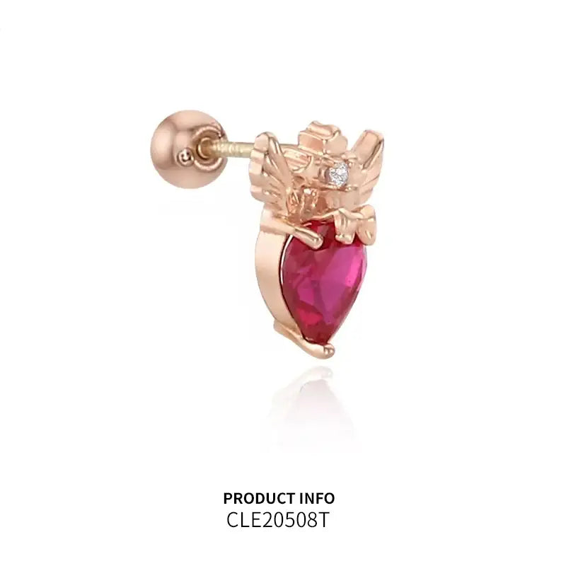 Saint Tail x Clue - Heart Lucifer 10K Gold Piercing - CLUE - Jewelry - Harumio