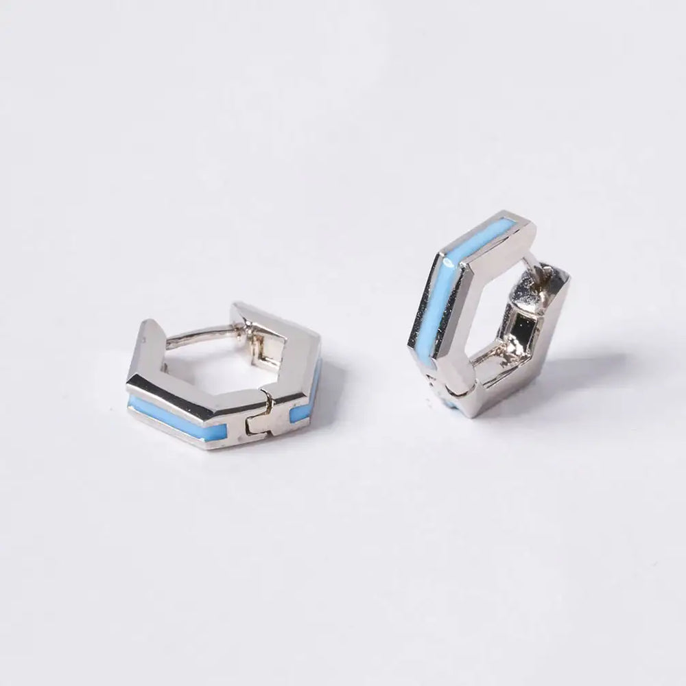 OST - POPTS Collection Mint Pentagram Rhodium One-Touch Earring - OST - Jewelry - Harumio