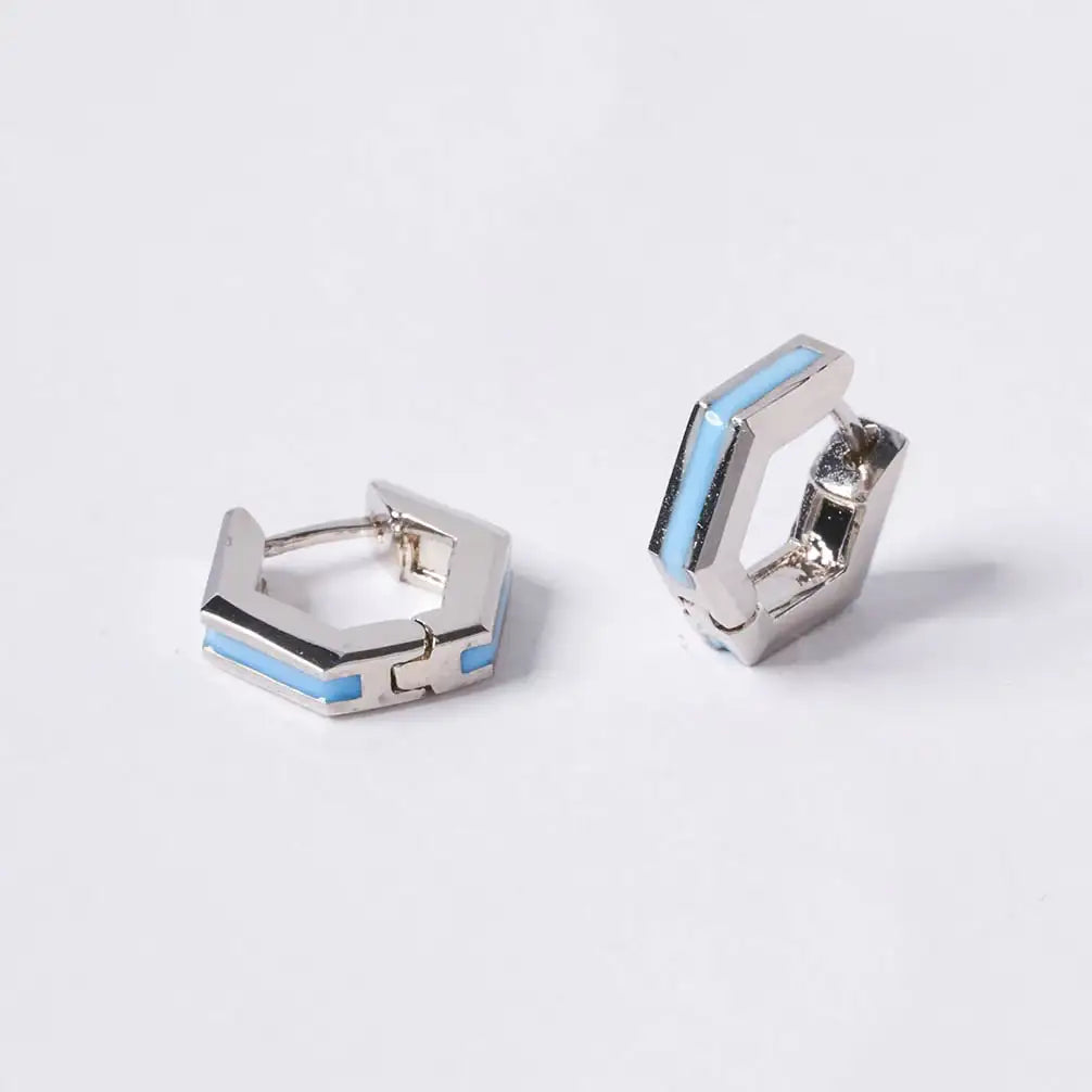 OST - POPTS Collection Mint Pentagram Rhodium One-Touch Earring - OST - Jewelry - Harumio