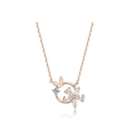 CLUE - Aquamarine Daffodil Silver Necklace - CLUE - Jewelry - Harumio