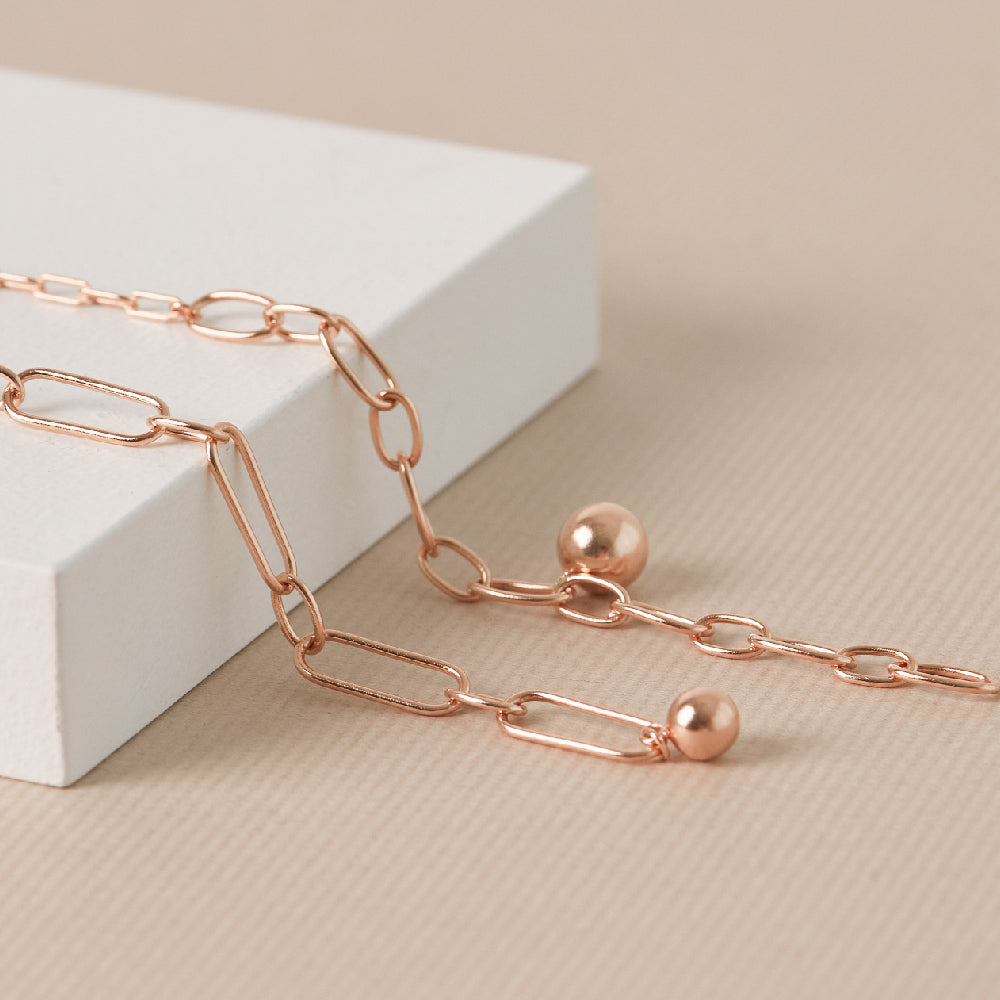 CLUE - Ball Chain Rose Gold Necklace