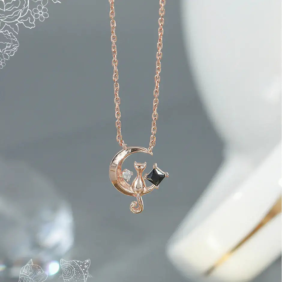 CLUE - Good Luck August Cat Silver Necklace - CLUE - Jewelry - Harumio