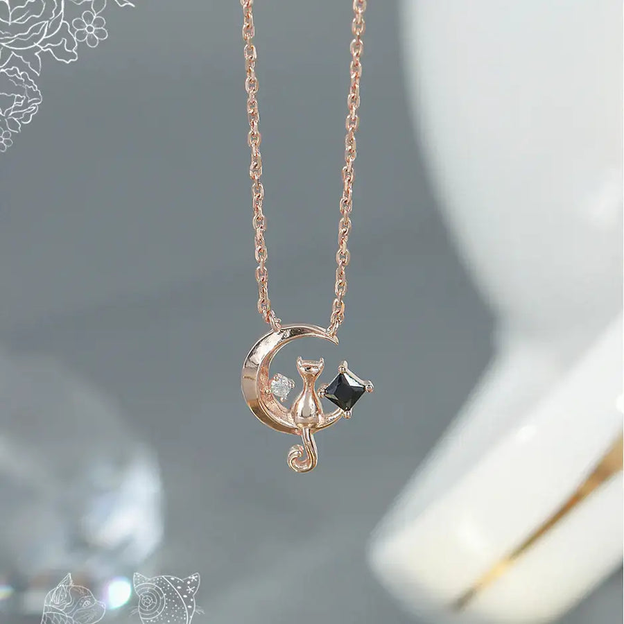 CLUE - Good Luck August Cat Silver Necklace - CLUE - Jewelry - Harumio