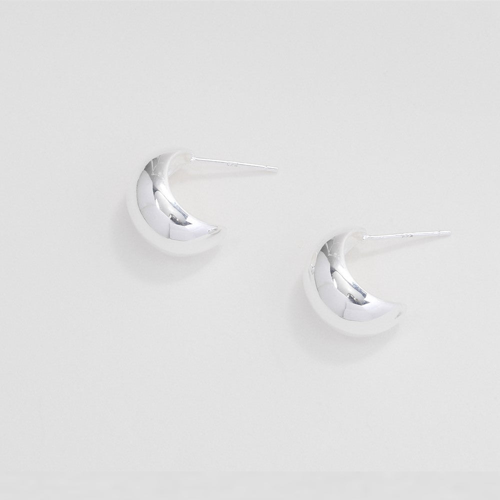 OST - Bold Glossy Silver Earrings