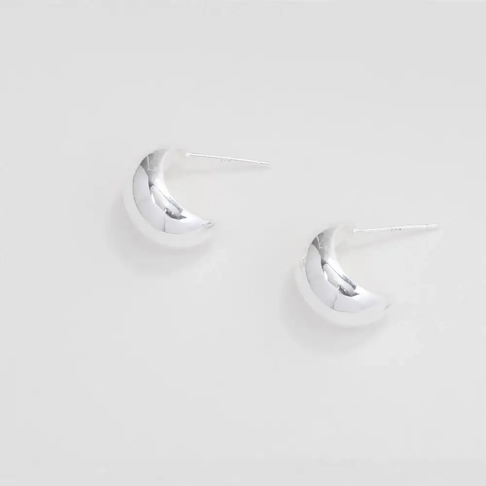 OST - Bold Glossy Silver Earrings - OST - Jewelry - Harumio