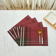 Korean Red Check - Table Mat 4P Set - Modern House - Home & Living - Harumio