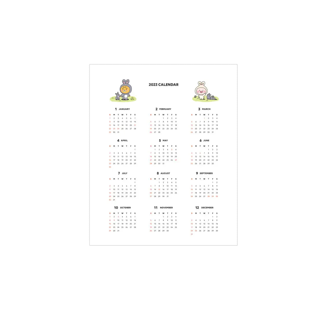 Kakao Friends - 2023 Desktop Calendar - Kakao Friends - Home & Living, Accessories - Harumio