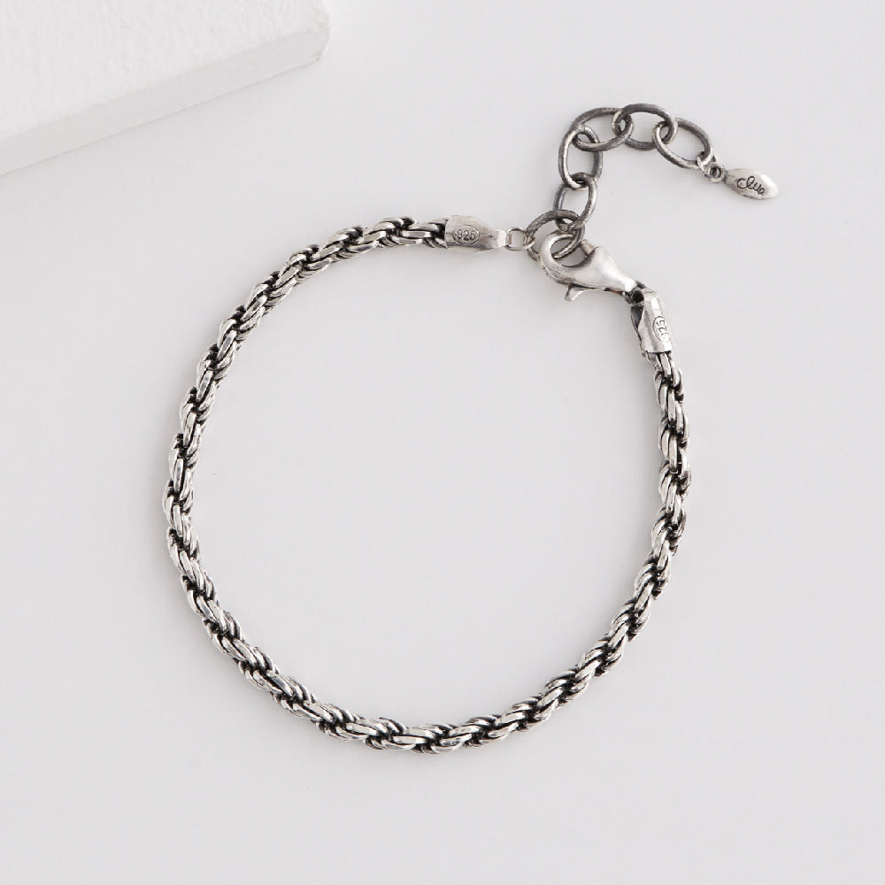 CLUE - Rope Chain Couple Silver Bracelet