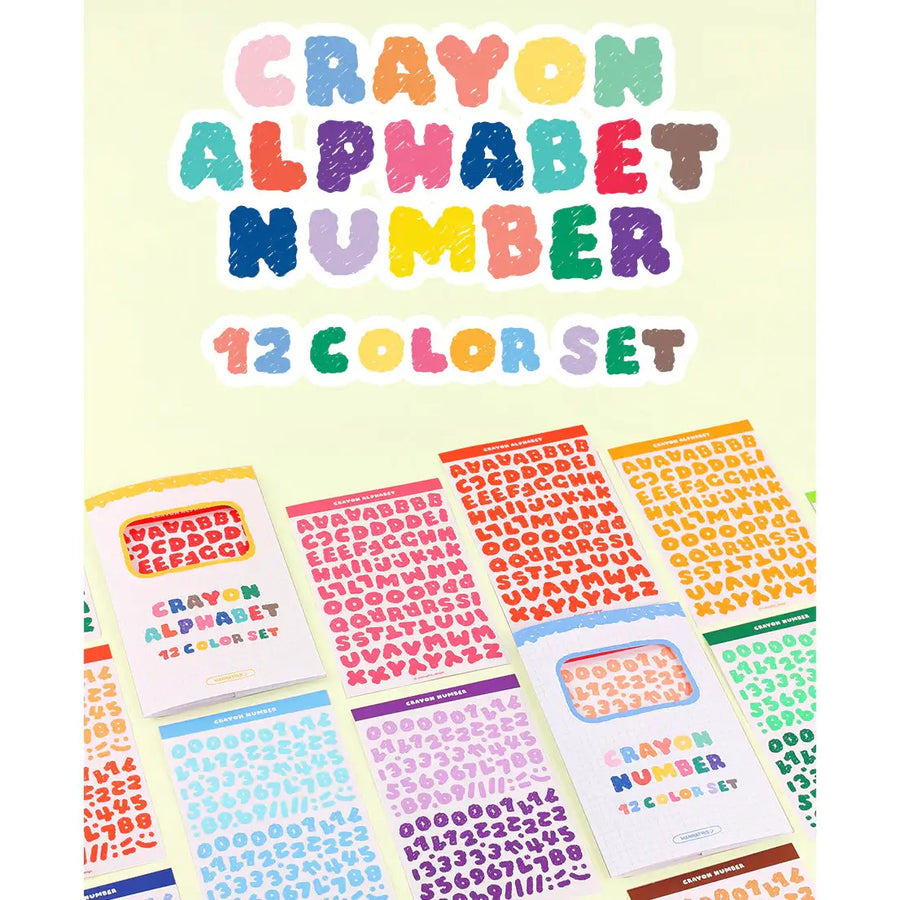 WANNATHIS - Crayon Alphabet Number Sticker Set - WANNATHIS - Accesories - Harumio