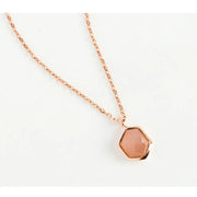 CLUE - Wish Spell Peach Moonstone Natural Stone Silver Necklace - CLUE - Jewelry - Harumio