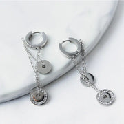 CLUE - Circle Cross Drop Surgical Steel One Touch Earrings - CLUE - Jewelry - Harumio