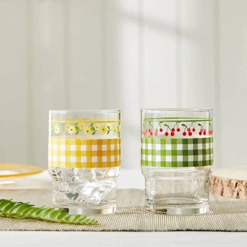 Korean Picnic Day - Stackable Glass Cup - Modern House - Kitchenware - Harumio