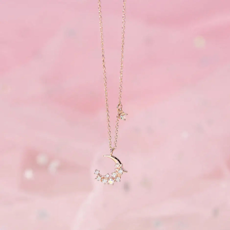 CLUE - Crystal Moonlight Silver Necklace - CLUE - Jewelry - Harumio