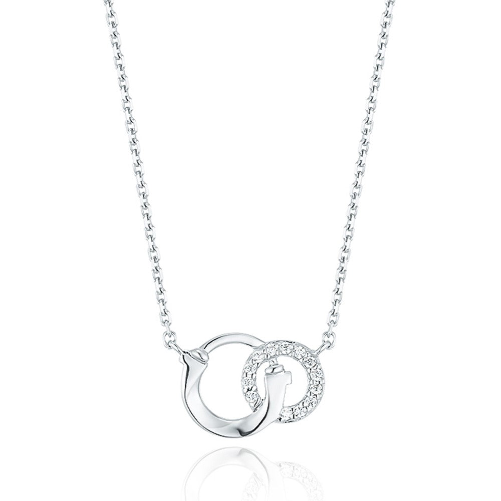 OST - Lucky Lock Horseshoe Double Silver Necklace