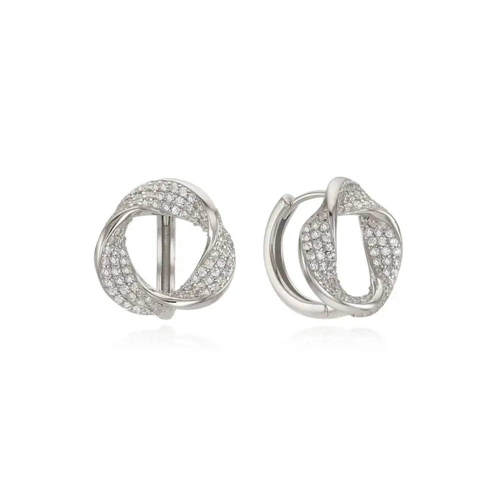 OST - Vermeil Wave Pavé Cubic Earrings - OST - Jewelry - Harumio