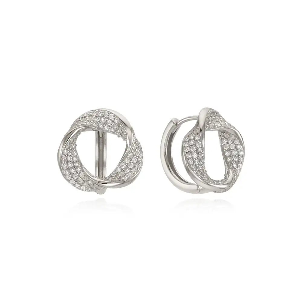 OST - Vermeil Wave Pavé Cubic Earrings - OST - Jewelry - Harumio