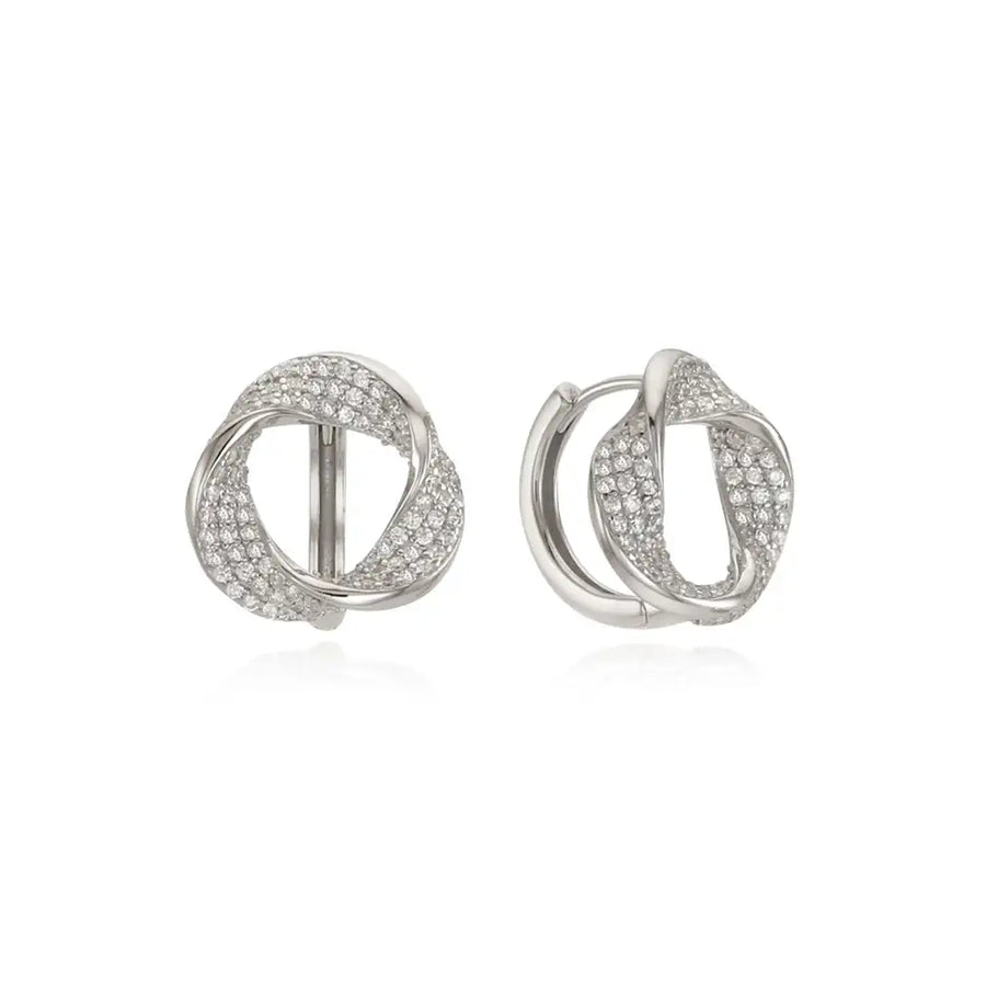 OST - Vermeil Wave Pavé Cubic Earrings - OST - Jewelry - Harumio