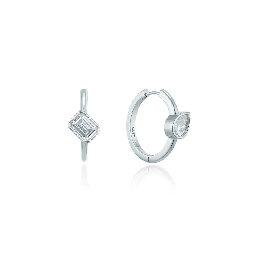 OST - Square Waterdrop One Touch Earring - OST - Jewelry - Harumio
