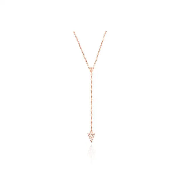 CLUE - Triangular Cubic Silver Necklace - CLUE - Jewelry - Harumio