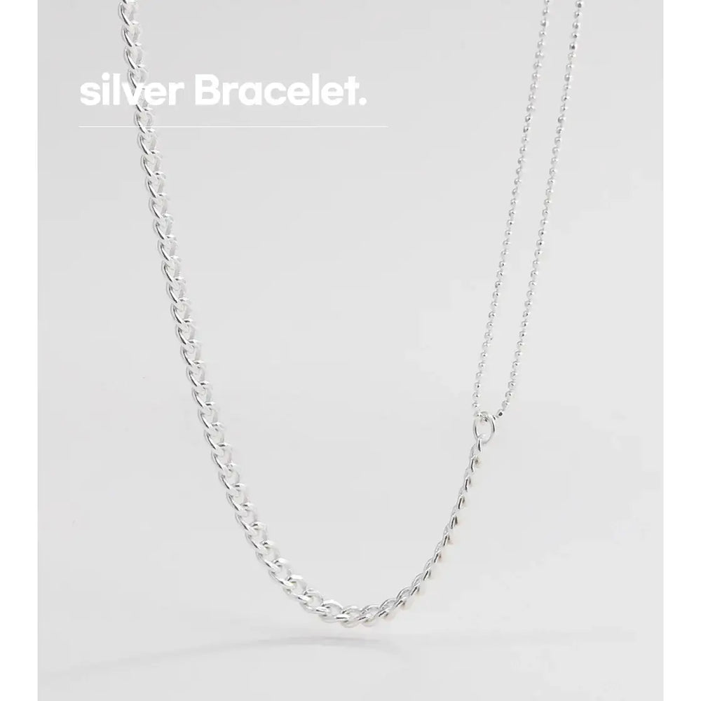 OST - Luminous Unique Chain Silver Necklace - OST - Jewelry - Harumio
